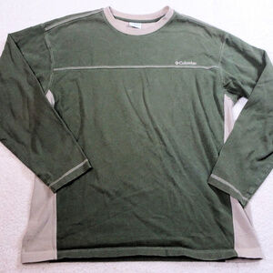 Men's Columbia L/S Greenish/Tan Shirt Medium